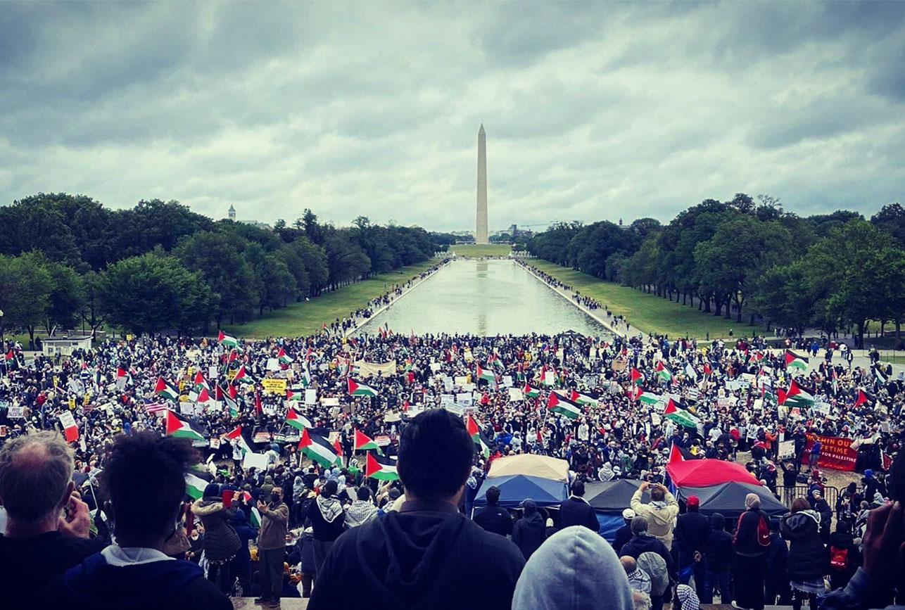 Over 35,000 protestors converged in Washington for The National March for Palestine